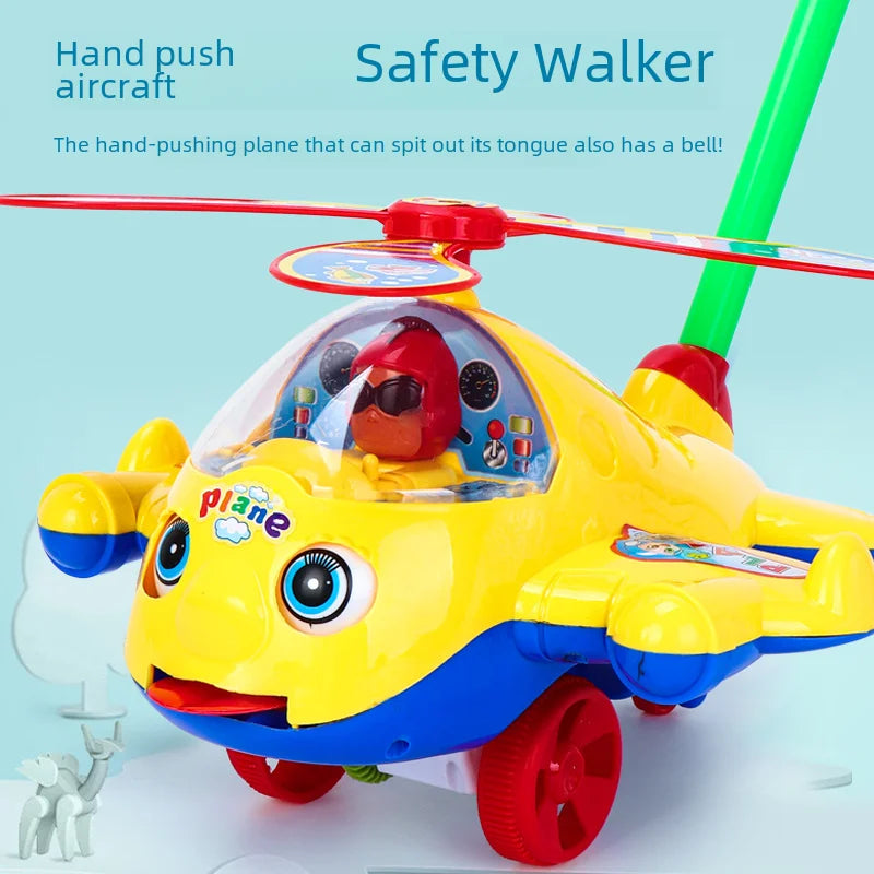 Children's Baby Walker Hand Push Airplane Toy Boys Girls Learning To Walk Infant Step Stool Stall Toy Baby Carrier