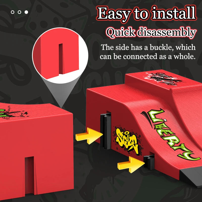 Fingertip Skateboard Children Toys Finger Sports Field Training Props Park Ramp Railings Slope Model Fingertip Skateboard Games