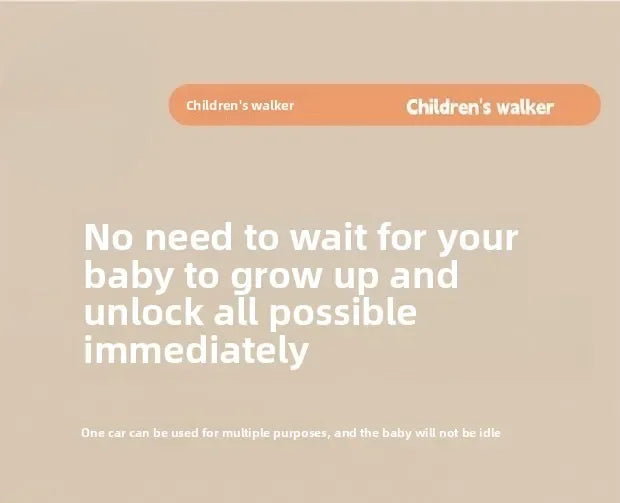 New 4-in-1 Multifunctional Baby Walker Anti-Bow Legs Anti-Tip Design 360° Swivel Silent Wheels Suitable 6-18 Months Solid Color