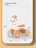 Four Wheels Children Balance Bike with Music Lights Infant Baby Walker Toddler First Bicycle Ride on Toy Gifts for Kids Aged 1-3