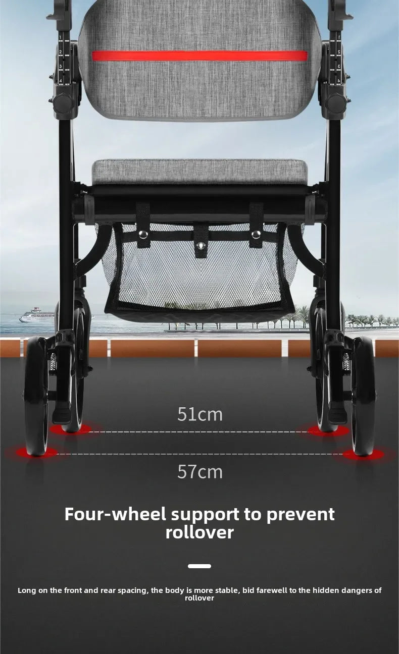 Wheelchair walker special assisted walking for the elderly, rehabilitation walking car, elderly people can push or sit