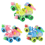 Kids Roller Skates Double Row 4 Wheel Skating Shoes Adjustable Size Sliding Slalom Inline Skates for Kids Boys Girls