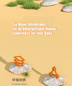 Four Wheels Children Balance Bike with Music Lights Infant Baby Walker Toddler First Bicycle Ride on Toy Gifts for Kids Aged 1-3