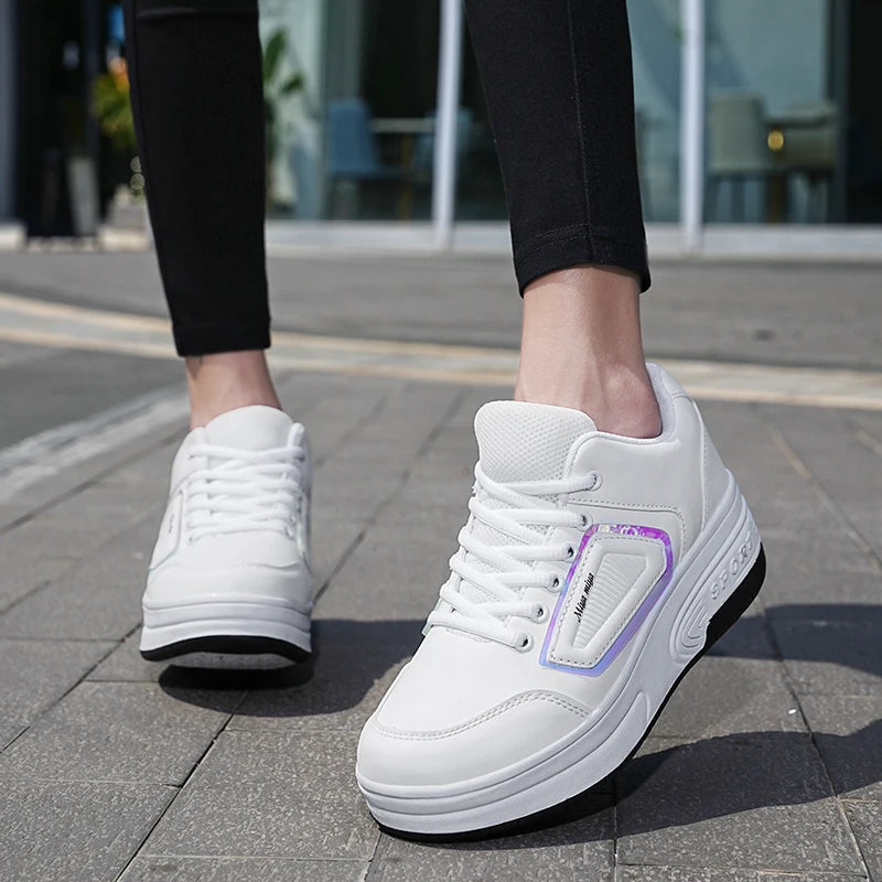 New Children'S Parkour Roller Skate Usb Charging Deformation Shoes Kids Adults Unisex Walking Running Casual Sneakers Gift