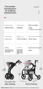 Wheelchair walker special assisted walking for the elderly, rehabilitation walking car, elderly people can push or sit