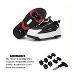 Detachable Wheel Roller Skate Shoes Children's Speed Roller Skates Boys' Sports Racing Sneaker with 2 Wheels Ice Skating Shoes