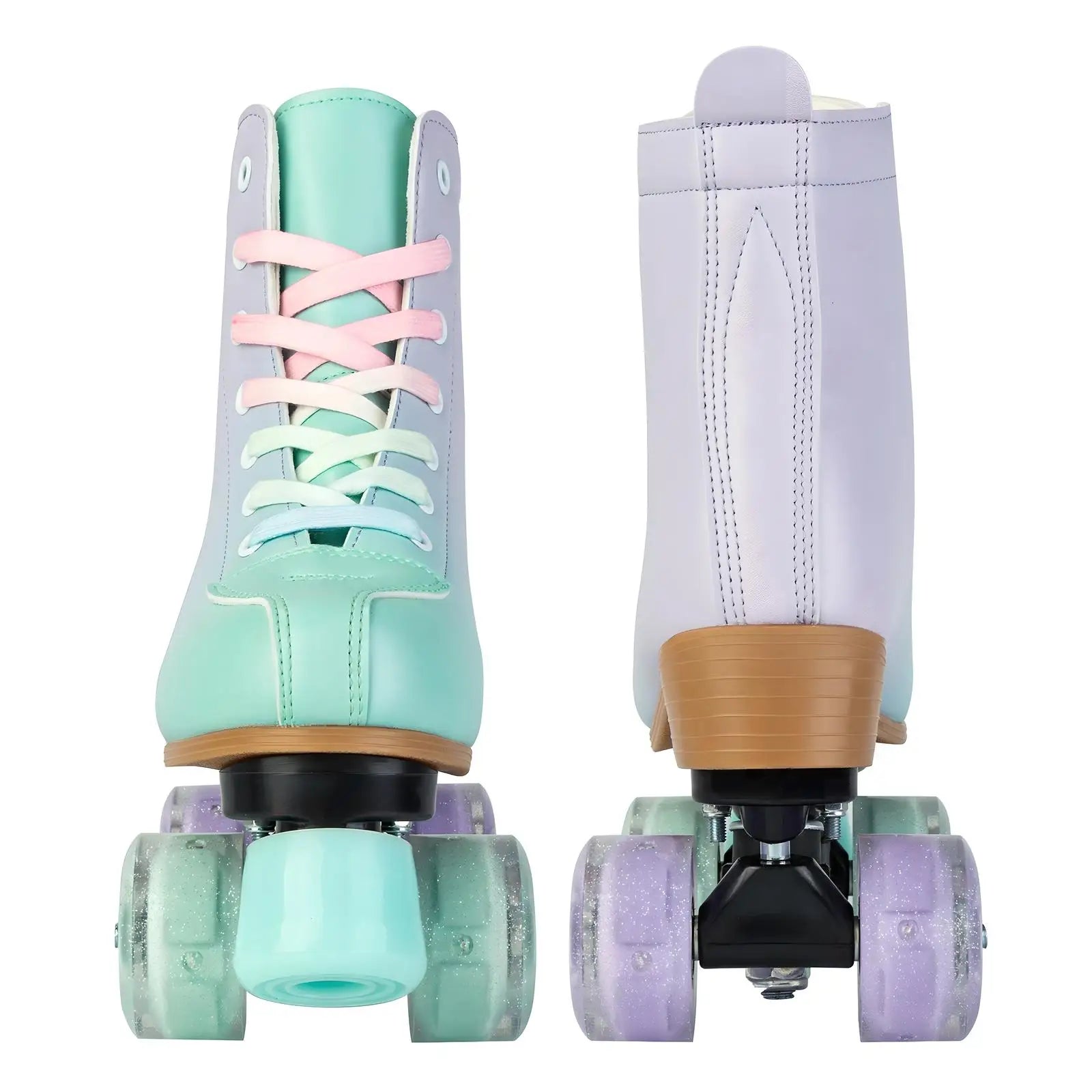 size 32 -41 Leather Double Row Roller Skates Inline Skate Shoes 4 Wheels Sneakers Women Men Adults Outdoor Sports Ice Skating