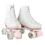 size 32-40 White Roller Skates for Women PU Leather Sneakers Flash Wheels Shoes for Beginners Teens for Woman Girls Boys Adult
