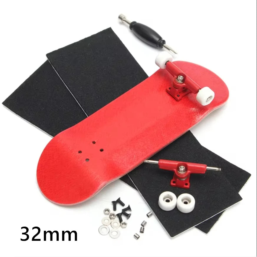 34mm 32mm Maple Wooden Fingerboard Complete Finger Skateboard with Truck and Wheels