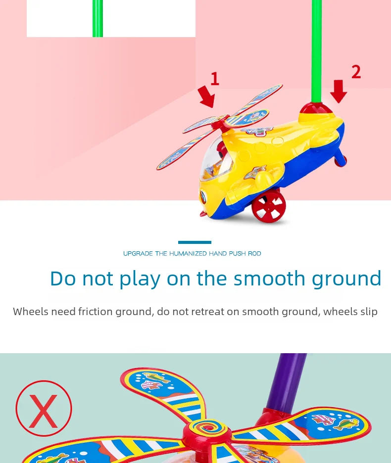 Children's Baby Walker Hand Push Airplane Toy Boys Girls Learning To Walk Infant Step Stool Stall Toy Baby Carrier