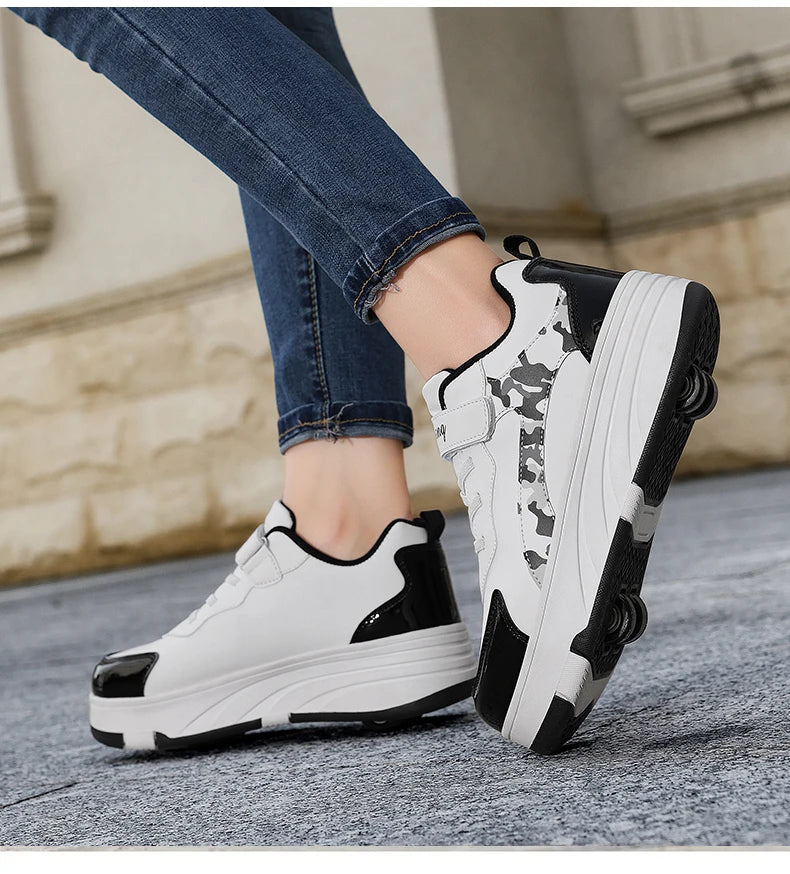 Roller Skate Shoes Kids Snickers With Wheels Children Rollerskates Fashion Outdoor Sports Shoes Girls Boys Gifts For Kids