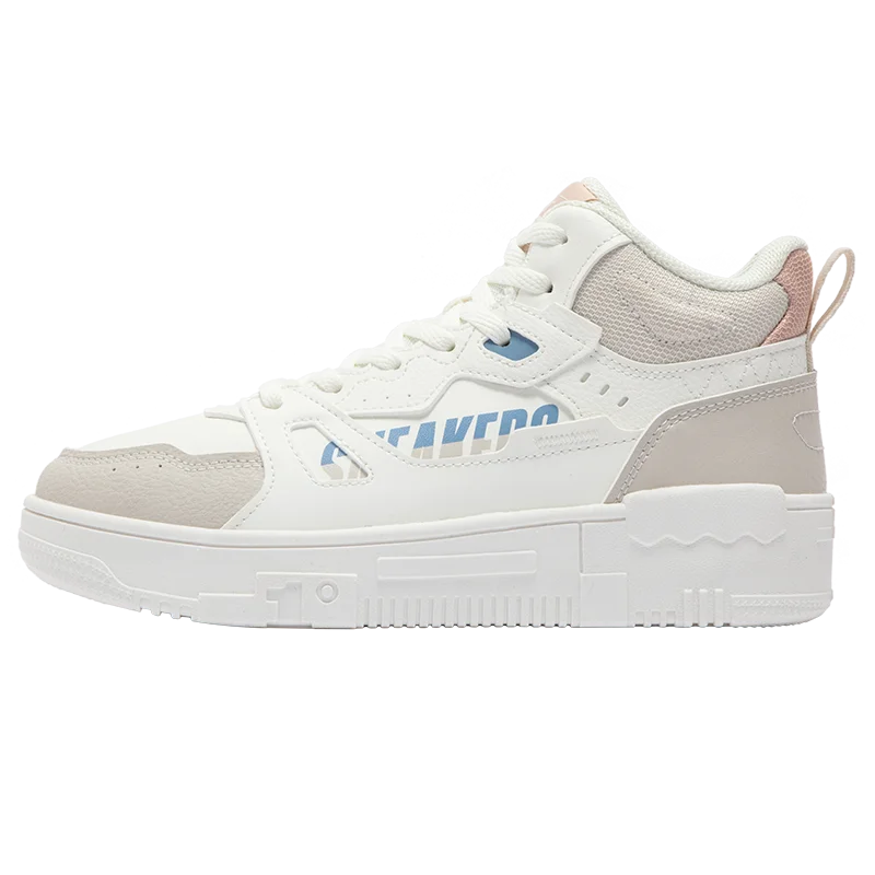 361 Degrees Women Plush Skateboard Shoes Leather Warm Water-repellent Non-Slip Soft Rebound Comfort Female Sneakers 682446613B