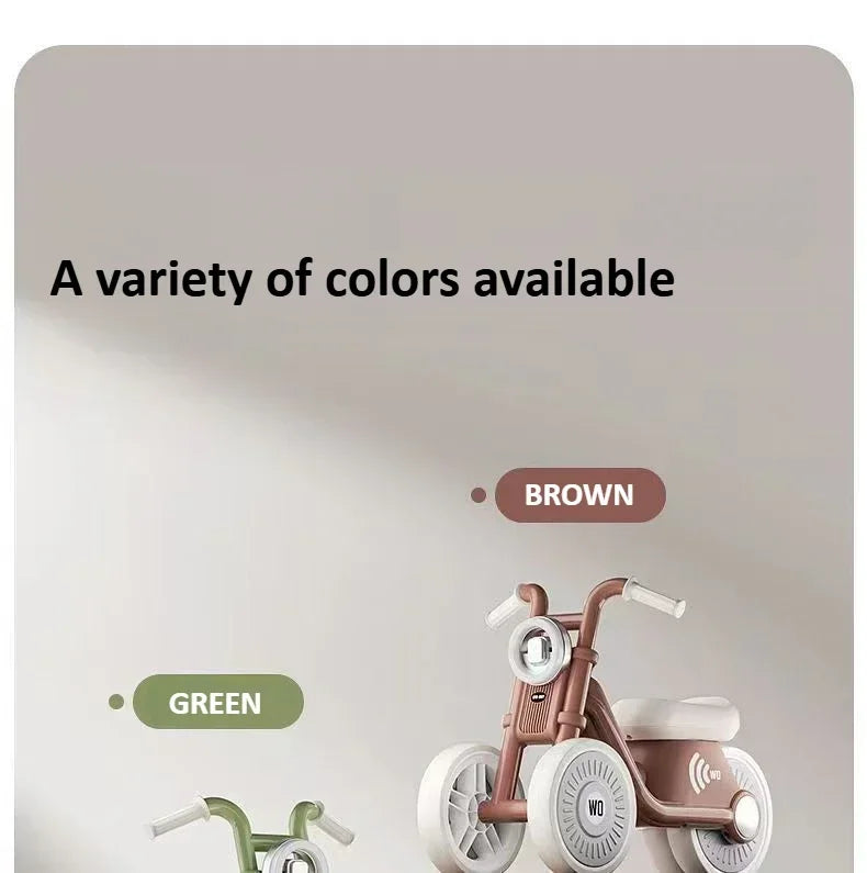 Kids Balance Bike Ride-on Motorcycle Toddler Balance Bike with Music & Lights Sturdy Non-Tip Design Quiet Wheels for Boys Girls