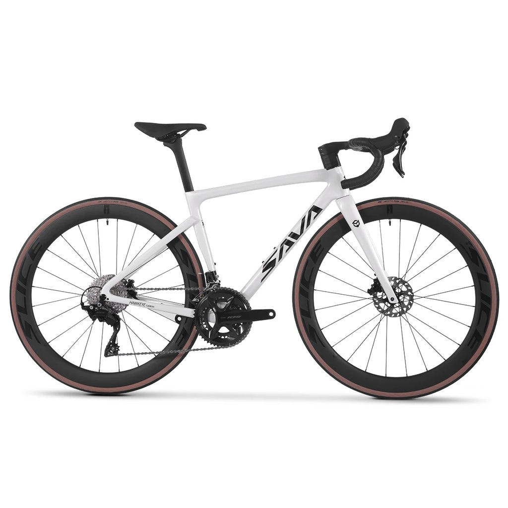 SAVA F20 Carbon Fiber Road Bike, Equipped with 105 R7120 24-Speed Groupset and Hydraulic Disc Brakes Adult Race Bike