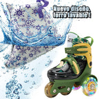 Kids Roller Skates Beginners Three-Point Roller Skates with Light up Wheels Adjustable Safety Assist Roller Skating Shoes