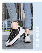 Detachable Wheel Roller Skate Shoes Children's Speed Roller Skates Boys' Sports Racing Sneaker with 2 Wheels Ice Skating Shoes