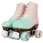 size 32 -41 Leather Double Row Roller Skates Inline Skate Shoes 4 Wheels Sneakers Women Men Adults Outdoor Sports Ice Skating