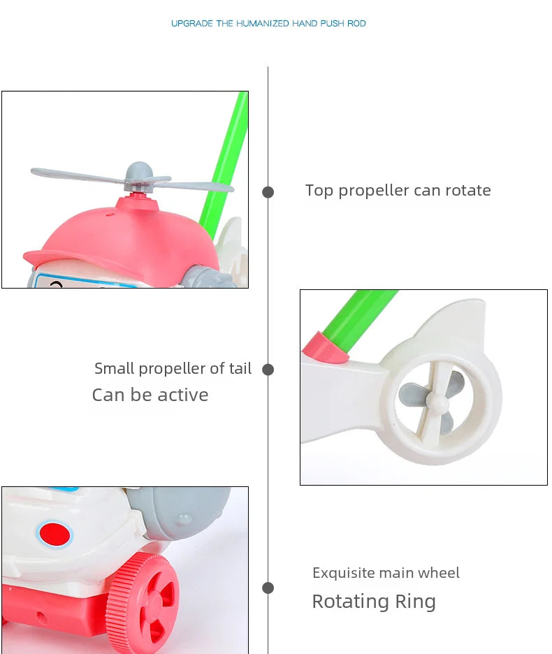 Children's Baby Walker Hand Push Airplane Toy Boys Girls Learning To Walk Infant Step Stool Stall Toy Baby Carrier