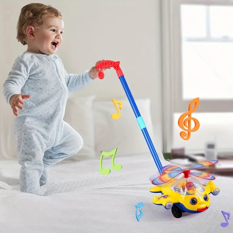 Baby Walker Toy Children's Carts Hand Push Toddler Toy Plane Car Toy Push Along Walking Toy for Kids Children Boys Girls