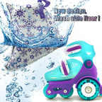 Kids Roller Skates Beginners Three-Point Roller Skates with Light up Wheels Adjustable Safety Assist Roller Skating Shoes