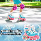 Kids Roller Skates Beginners Three-Point Roller Skates with Light up Wheels Adjustable Safety Assist Roller Skating Shoes