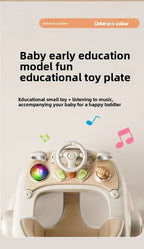 New 4-in-1 Multifunctional Baby Walker Anti-Bow Legs Anti-Tip Design 360° Swivel Silent Wheels Suitable 6-18 Months Solid Color