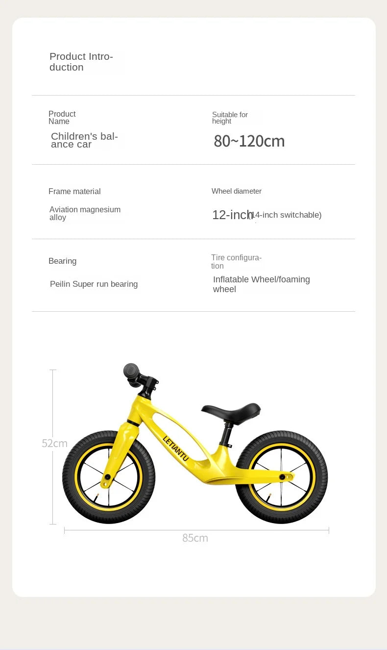 LazyChild Children's Balance Bike Pedal-less Boys Girls Baby 2-3-6 Years Old Toddler Scooter Treadmill Kids Ride On News