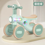 Children's Balance Bike Baby No Pedals, Anti-rollover Four-wheel Twist Wheel Lighted Wheels