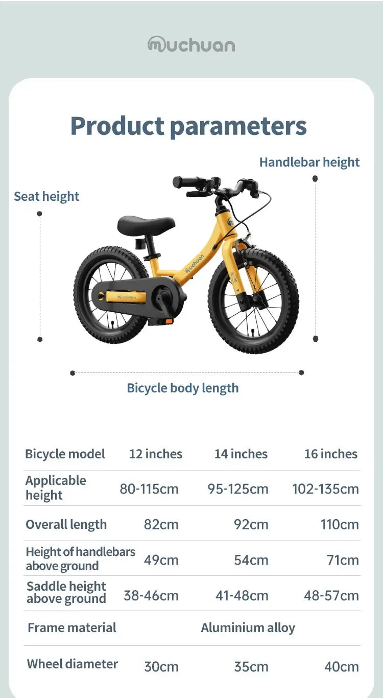 muchuan kids balance bike bike 2 in 1 2-6 years old aluminum alloy