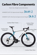 SAVA HAWKEYE Carbon Road Bike with SHIMAN0 105 7120 Kit T800 Carbon Road Bike Race Bike Aluminum Wheels