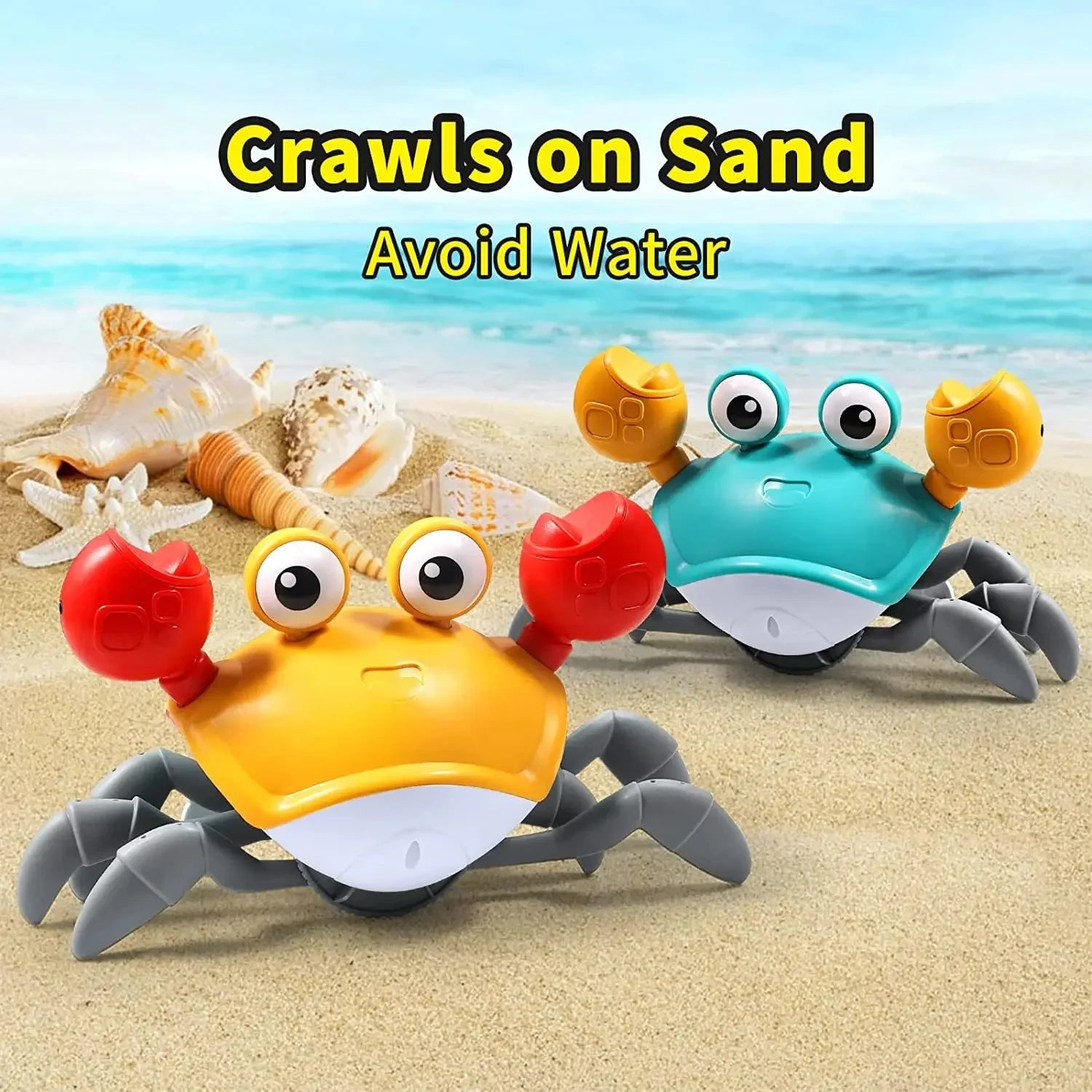 Induction Escape Crab Electric Pets Musical Toys Toddler Crawling Baby Walker Crab Interactive Toys for Children Gifts