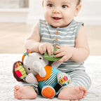 2-in-1 Fun Baby Activity and Teething Toy with Multi-Sensory Rattle and Textures,