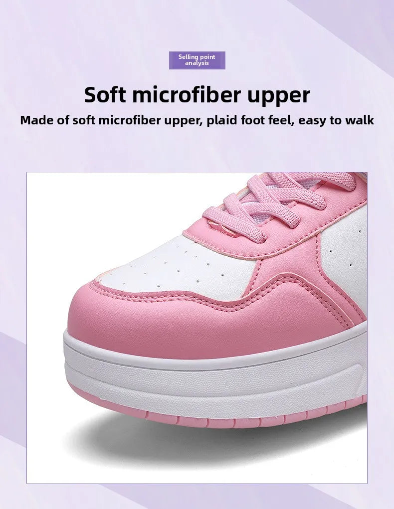 Magic Roller Skates Dual Wheel Slip-on Roller Skating Shoes 2024 New Spring Autumn Leather Surface Sports Shoes For Women Kids