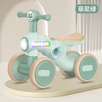 Children's Balance Bike Baby No Pedals, Anti-rollover Four-wheel Twist Wheel Lighted Wheels