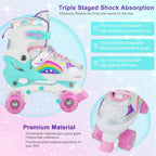 Boys Girls Kids Skates Children Roller Skates Skating Shoes PU Flashing 4 Wheels Roller Skates Sliding Adjustable Quad Sneakers