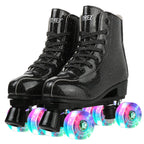 Pink Purple Blue Women Double Row Roller Skates Leather Breathable 4 wheel Sliding Skating Rollers sneakers size 31 32 33 34 35
