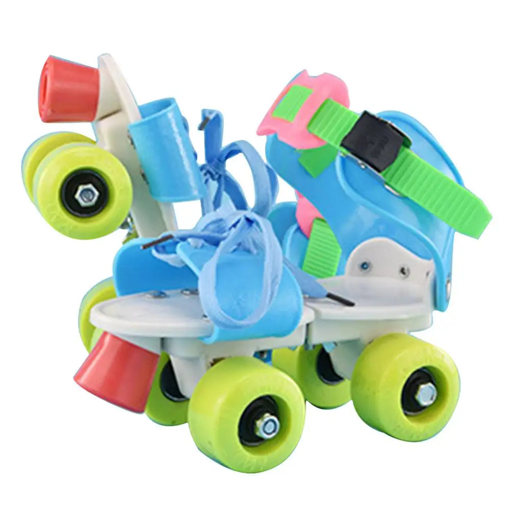 Kids Roller Skates Double Row 4 Wheel Skating Shoes Adjustable Size Sliding Slalom Inline Skates for Kids Boys Girls