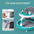 Foldable and adjustable baby multi-function walker Newborn learning cart with music with wheels and seats