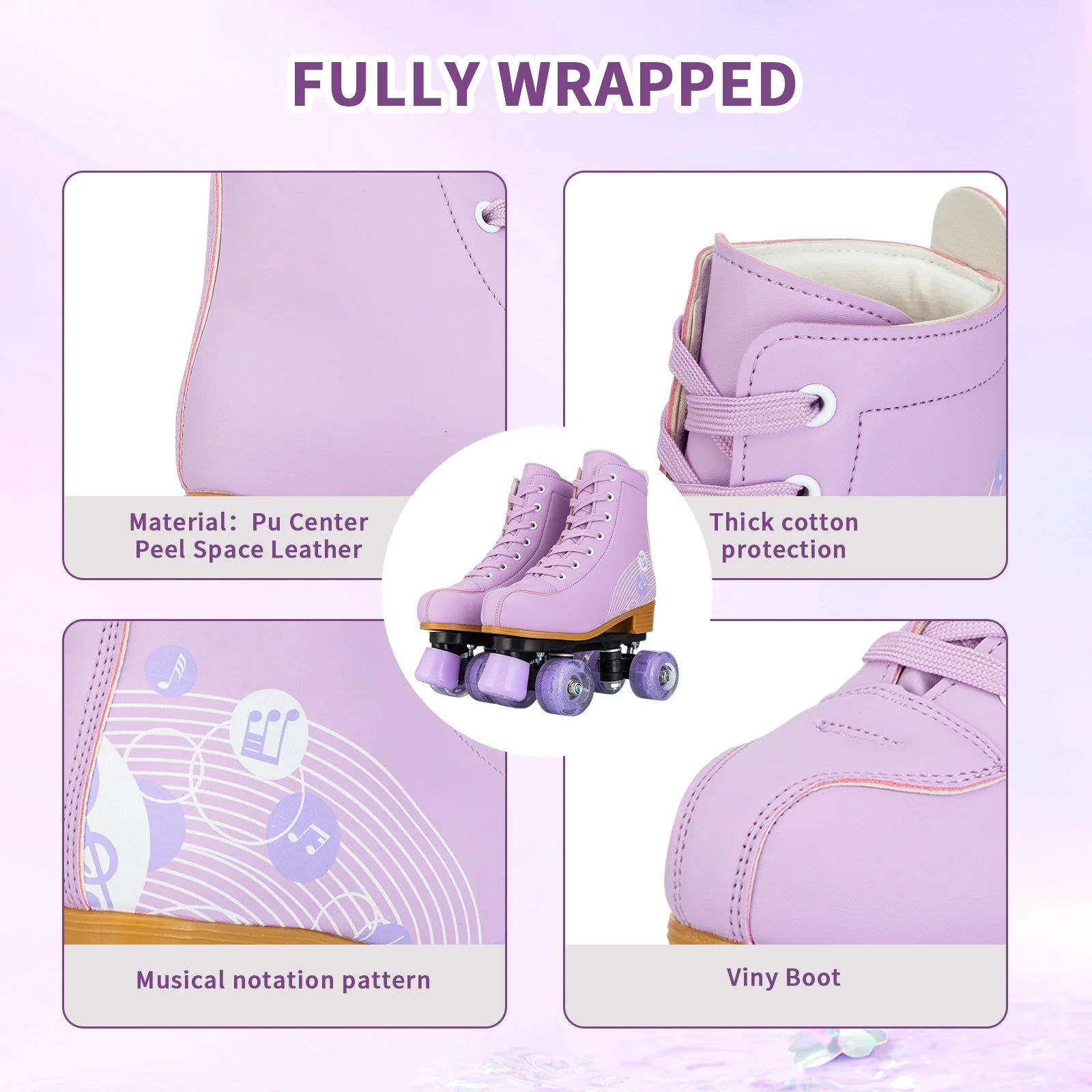 Pink Purple Blue Women Double Row Roller Skates Leather Breathable 4 wheel Sliding Skating Rollers sneakers size 31 32 33 34 35