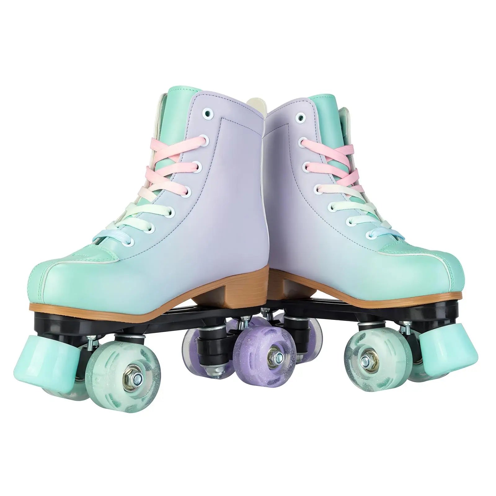size 32 -41 Leather Double Row Roller Skates Inline Skate Shoes 4 Wheels Sneakers Women Men Adults Outdoor Sports Ice Skating