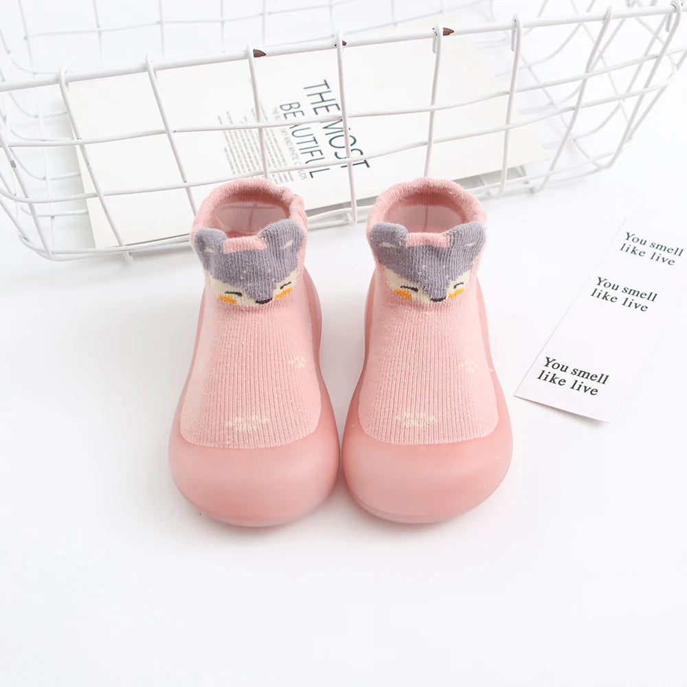 1 Pair Baby Shoes Spring Autumn Cotton Anti-Slip First Shoes Baby Toddler Shoes Cartoon First Walker Kids Soft Rubber Sole Shoe