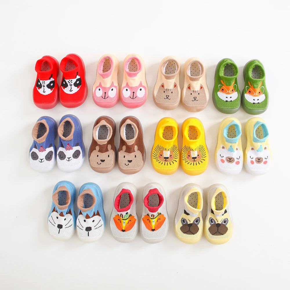 1 Pair Baby Shoes Spring Autumn Cotton Anti-Slip First Shoes Baby Toddler Shoes Cartoon First Walker Kids Soft Rubber Sole Shoe