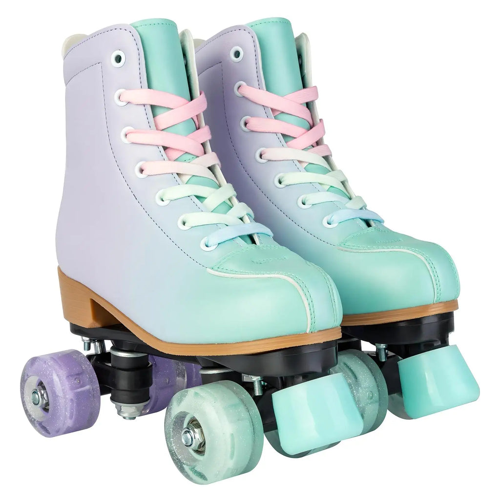 size 32 -41 Leather Double Row Roller Skates Inline Skate Shoes 4 Wheels Sneakers Women Men Adults Outdoor Sports Ice Skating