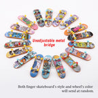Luminous Metal Bridge Finger Skateboard Set Frosted Surface Mini Random Pattern Finger Skateboard with Light Set Kid Toy Gifts