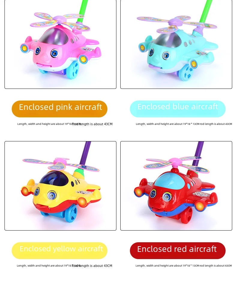 Children's Baby Walker Hand Push Airplane Toy Boys Girls Learning To Walk Infant Step Stool Stall Toy Baby Carrier