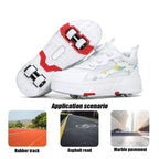 Double Row 4-Wheel Skates Roller Shoes with Wheels Dual-Purpose Roller Sneakers