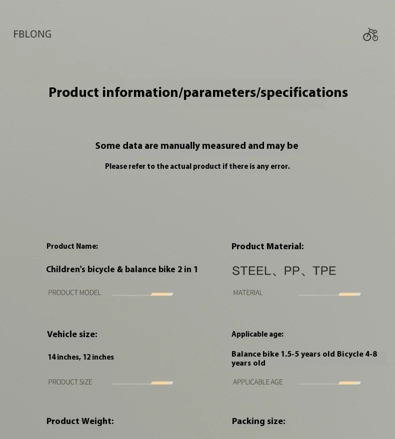 Children's Bicycle Balance Car Two-in-One2-8Baby Boys and Girls Scooter