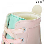 2024 PU Leather Flashing 4 Wheels Roller Skates For Women Double Row Skate Shoes Beginner Quad Sneaker Skating Ice Rink Training