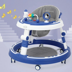 Foldable and adjustable baby multi-function walker Newborn learning cart with music with wheels and seats