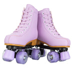 Pink Purple Blue Women Double Row Roller Skates Leather Breathable 4 wheel Sliding Skating Rollers sneakers size 31 32 33 34 35